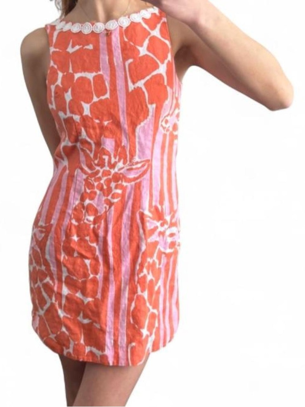 Lilly Pulitzer Orange & Pink Giraffe Shift Dress